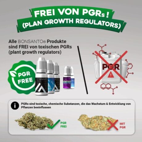Die Bonsanto Dünger sind frei von PGRs (plant growth regulators)