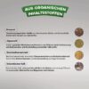 Infografik mit den organischen Inhaltsstoffe des Düngers Organic Boost