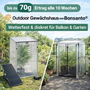 Outdoor Gewächshaus von Bonsanto® mit Solarpanel für Balkon und Garten