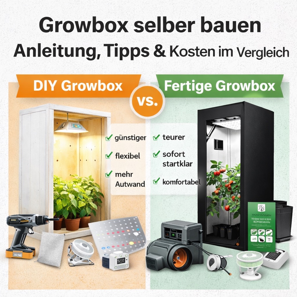 Growbox selber bauen – Vergleich zwischen DIY-Growbox und fertiger Growbox mit LED-Beleuchtung