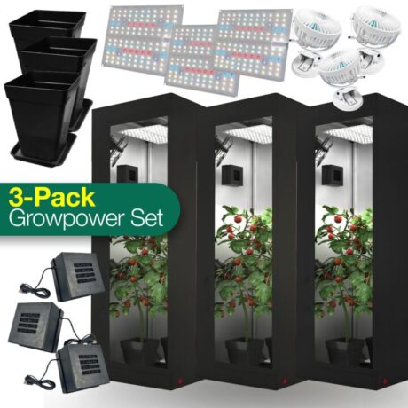 3er Set - Grow Box Growpower 40x40x160 - Triple Power Indoor