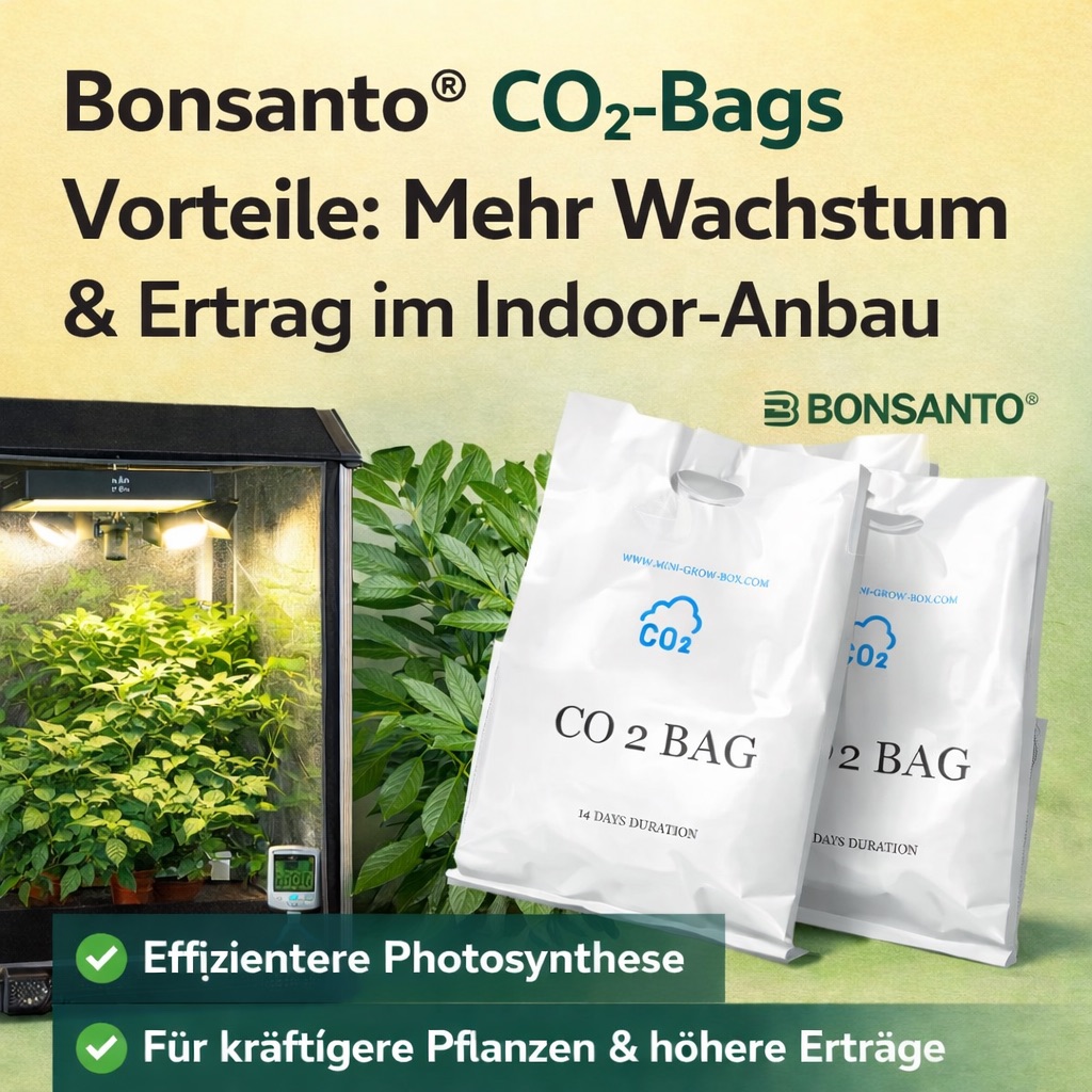 Bonsanto® CO₂-Bags Vorteile: mehr Wachstum und Ertrag im Indoor-Anbau