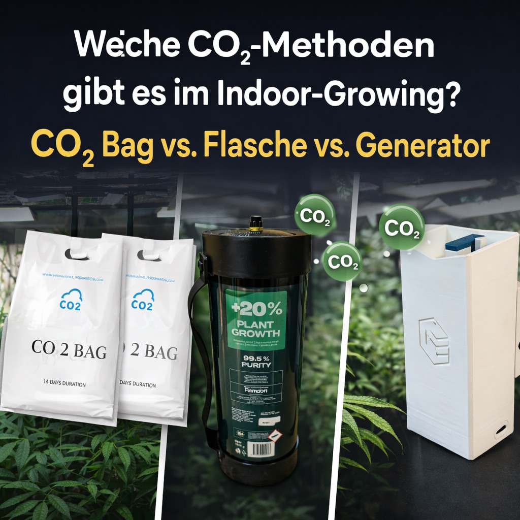 CO₂ Bag vs. CO₂-Flasche vs. CO₂ Generator – Vergleich der CO₂-Methoden im Indoor-Growing