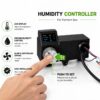 Bonsanto Humidity Controller: Drehregler drücken, um die Zielfeuchtigkeit einzustellen — Live-Display, 50–75 % Regelbereich, Montage mit zwei Schrauben